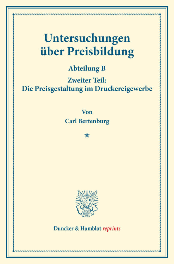 Cover Untersuchungen über Preisbildung