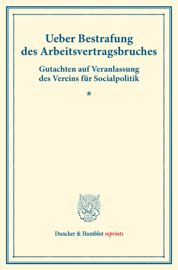 Cover Ueber Bestrafung des Arbeitsvertragsbruches