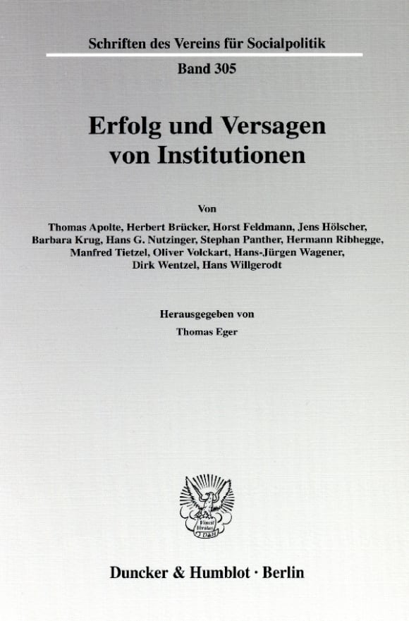 Cover Erfolg und Versagen von Institutionen