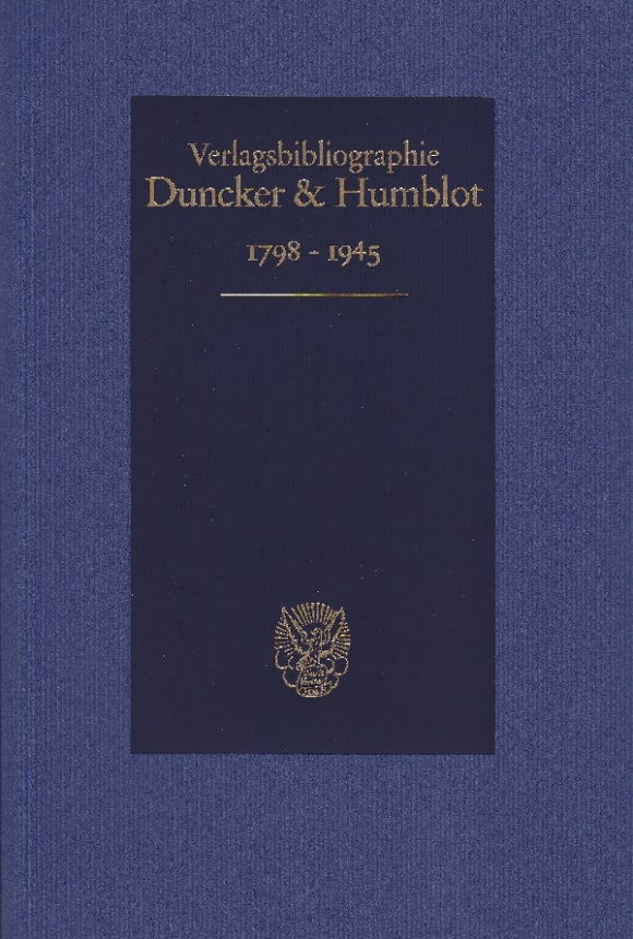 Cover Duncker & Humblot Verlagsbibliographie 1798–1945