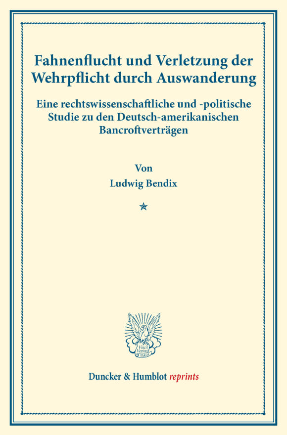 Cover Fahnenflucht und Verletzung der Wehrpflicht durch Auswanderung