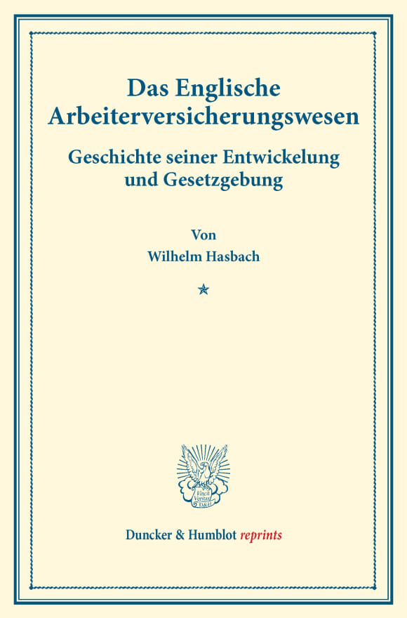 Cover Das Englische Arbeiterversicherungswesen