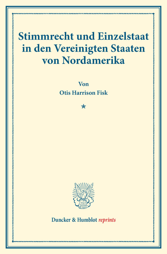 Cover Stimmrecht und Einzelstaat in den Vereinigten Staaten von Nordamerika