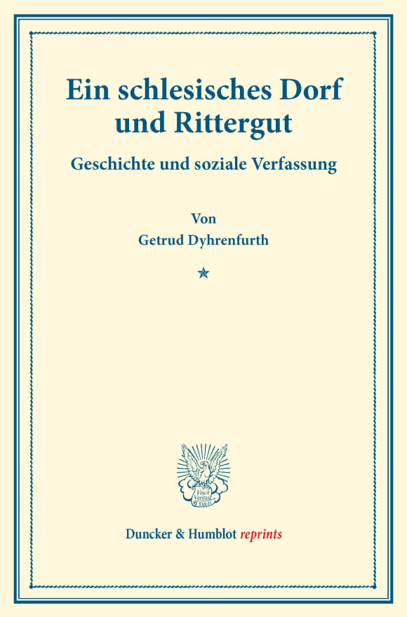 Cover Ein schlesisches Dorf und Rittergut