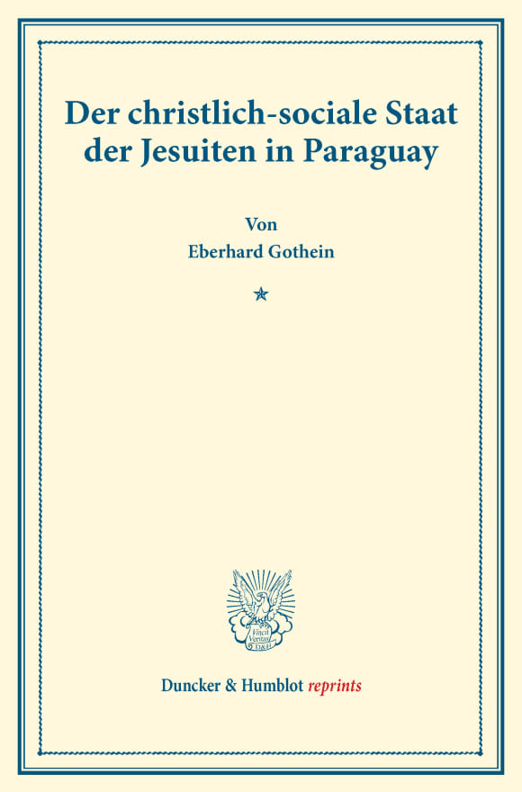 Cover Der christlich-sociale Staat der Jesuiten in Paraguay