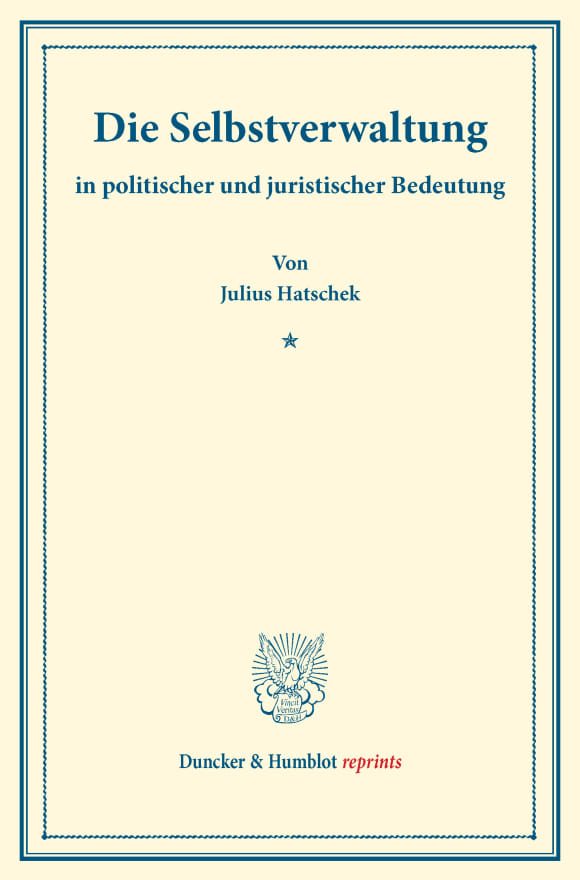 Cover Die Selbstverwaltung