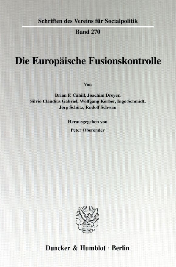 Cover Die Europäische Fusionskontrolle