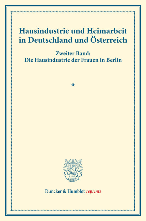 Cover Hausindustrie und Heimarbeit in Deutschland und Österreich