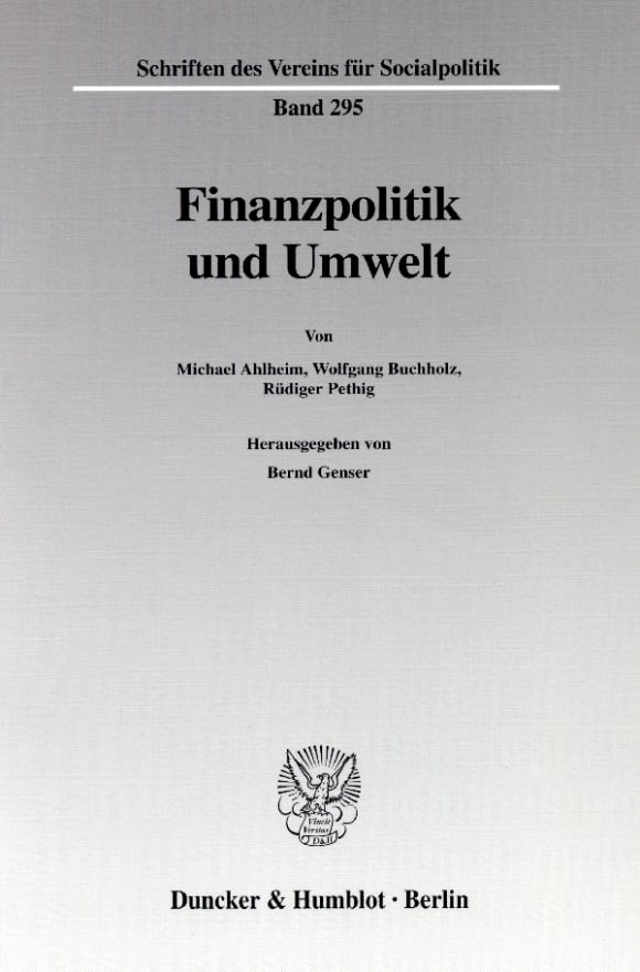 Cover Finanzpolitik und Umwelt