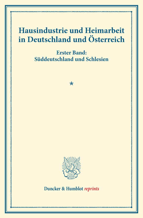 Cover Hausindustrie und Heimarbeit in Deutschland und Österreich