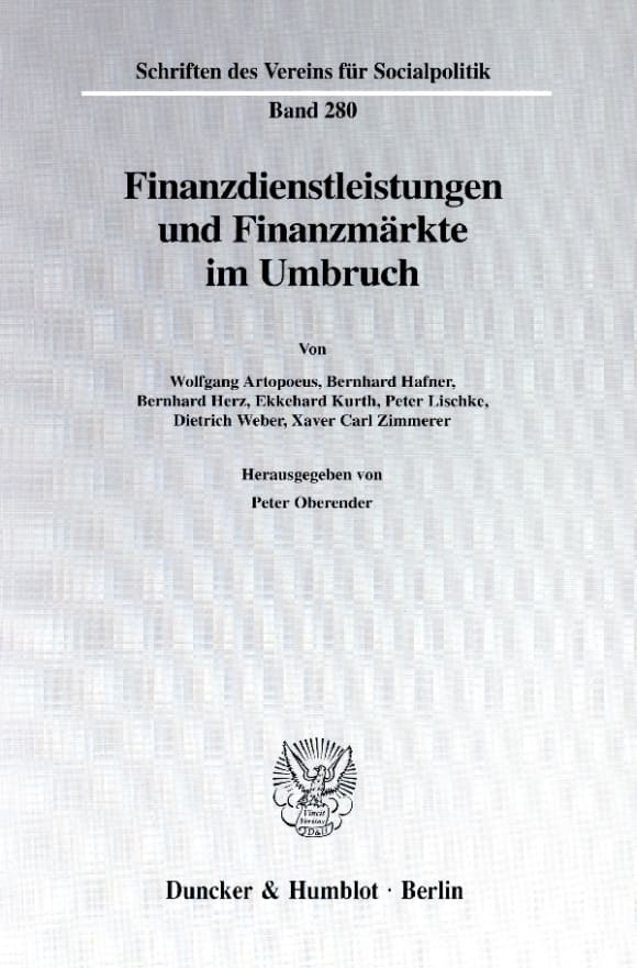 Cover Finanzdienstleistungen und Finanzmärkte im Umbruch