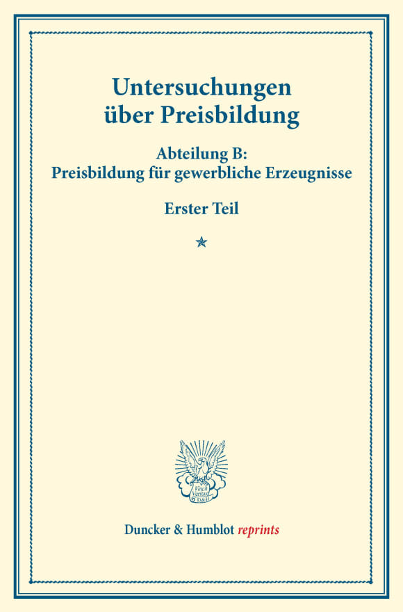 Cover Untersuchungen über Preisbildung