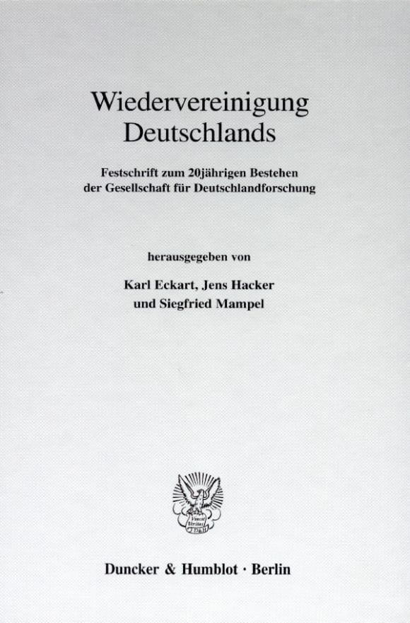 Cover Wiedervereinigung Deutschlands