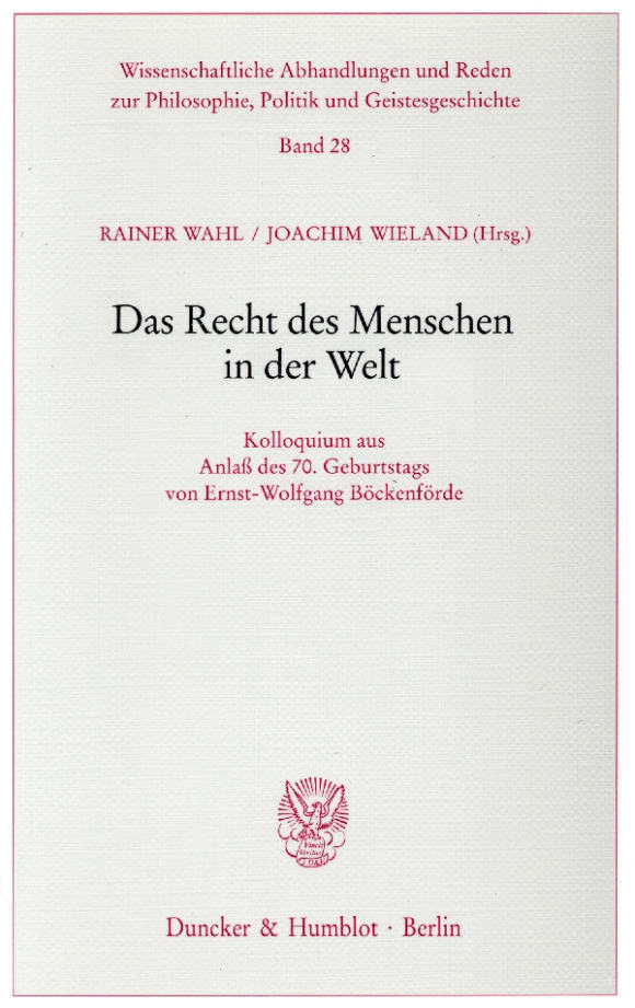 Cover Das Recht des Menschen in der Welt