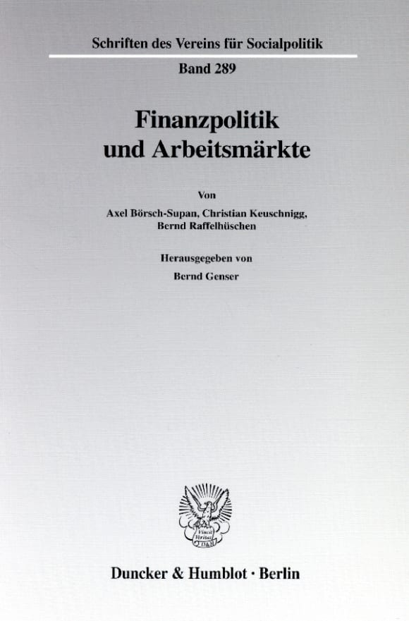 Cover Finanzpolitik und Arbeitsmärkte