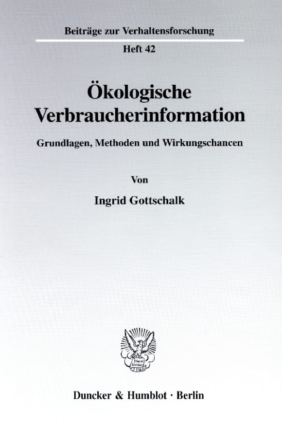 Cover Ökologische Verbraucherinformation