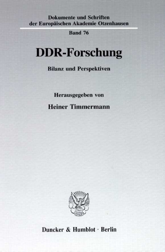 Cover DDR-Forschung