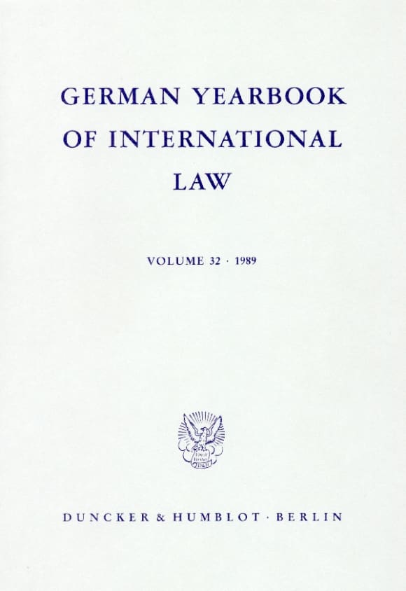 Cover German Yearbook of International Law / Jahrbuch für Internationales Recht