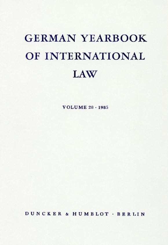 Cover German Yearbook of International Law / Jahrbuch für Internationales Recht