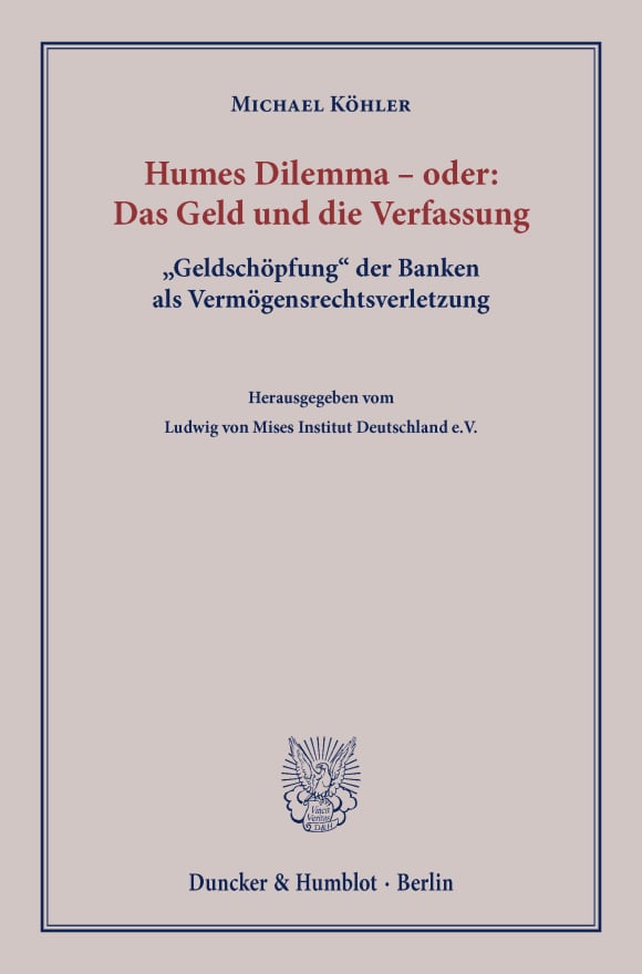 Cover Humes Dilemma – oder: Das Geld und die Verfassung