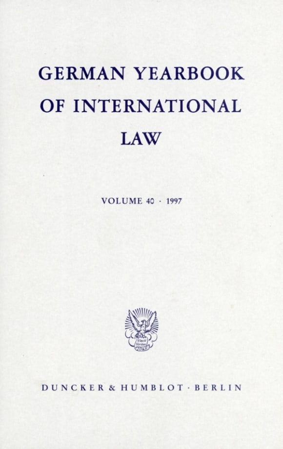 Cover German Yearbook of International Law / Jahrbuch für Internationales Recht