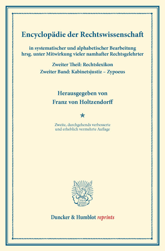 Cover Encyclopädie der Rechtswissenschaft