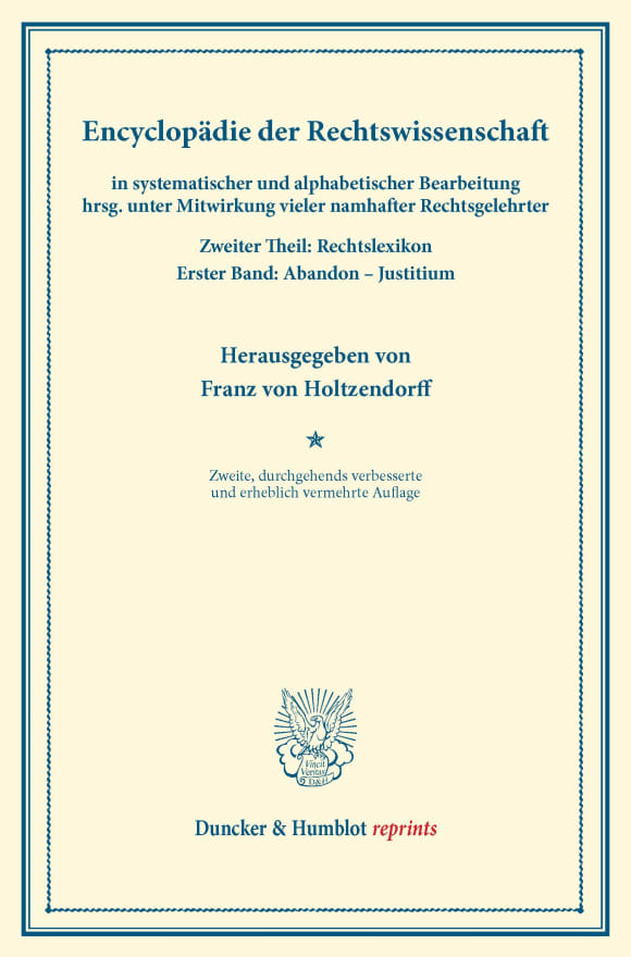 Cover Encyclopädie der Rechtswissenschaft