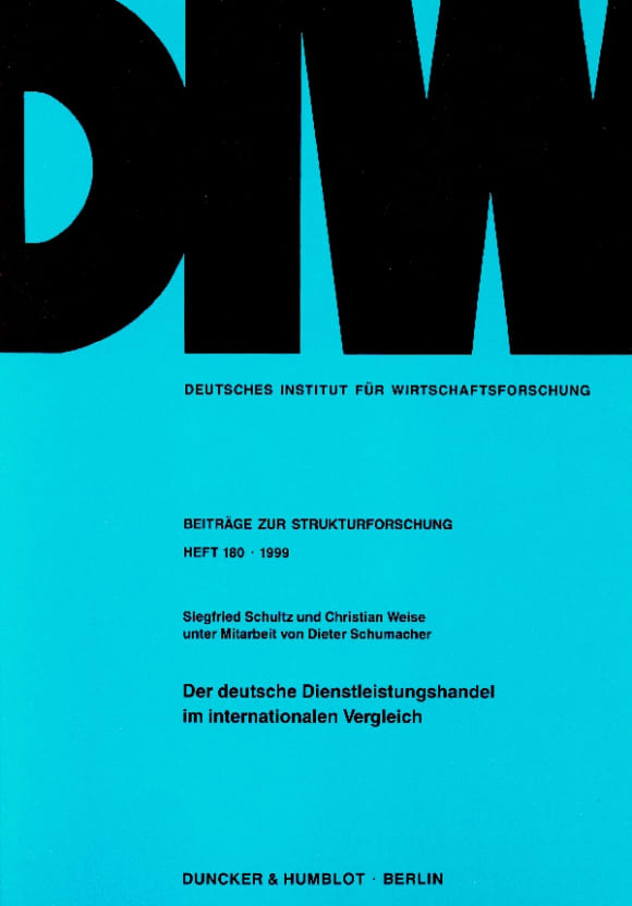 Cover Der deutsche Dienstleistungshandel im internationalen Vergleich