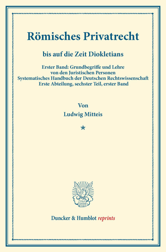 Cover Römisches Privatrecht bis auf die Zeit Diokletians