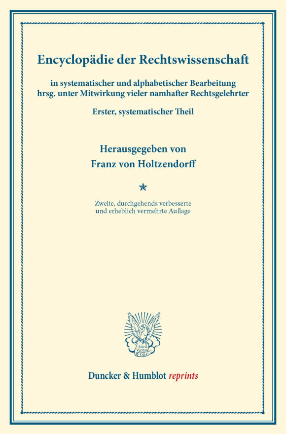 Cover Encyclopädie der Rechtswissenschaft