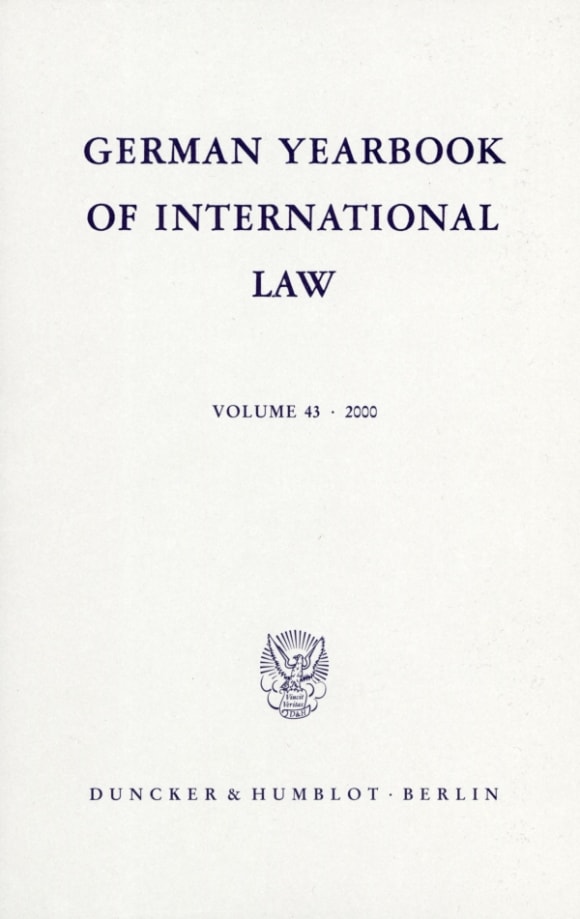 Cover German Yearbook of International Law / Jahrbuch für Internationales Recht