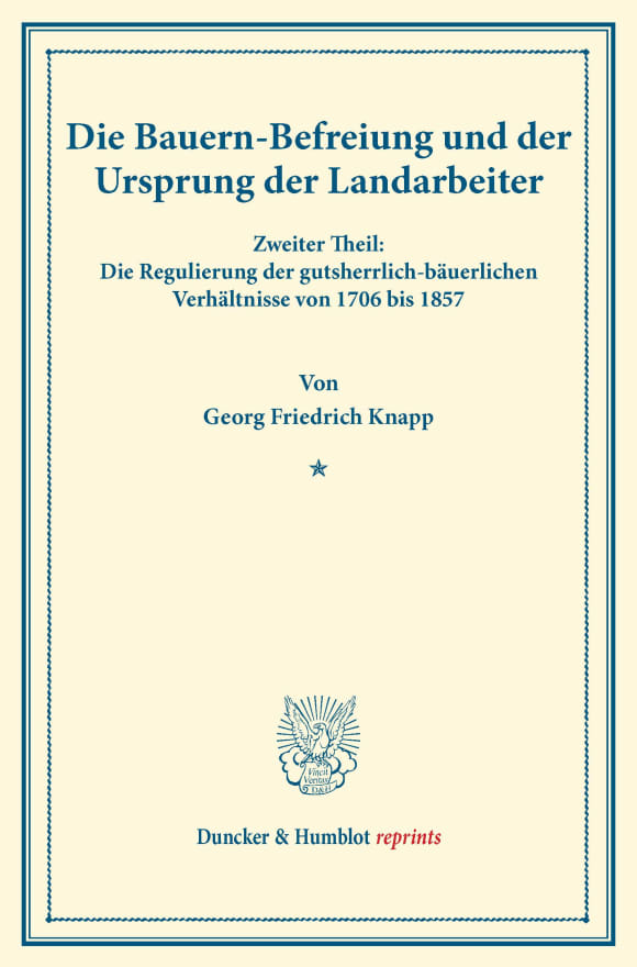 Cover Die Bauern-Befreiung und der Ursprung der Landarbeiter