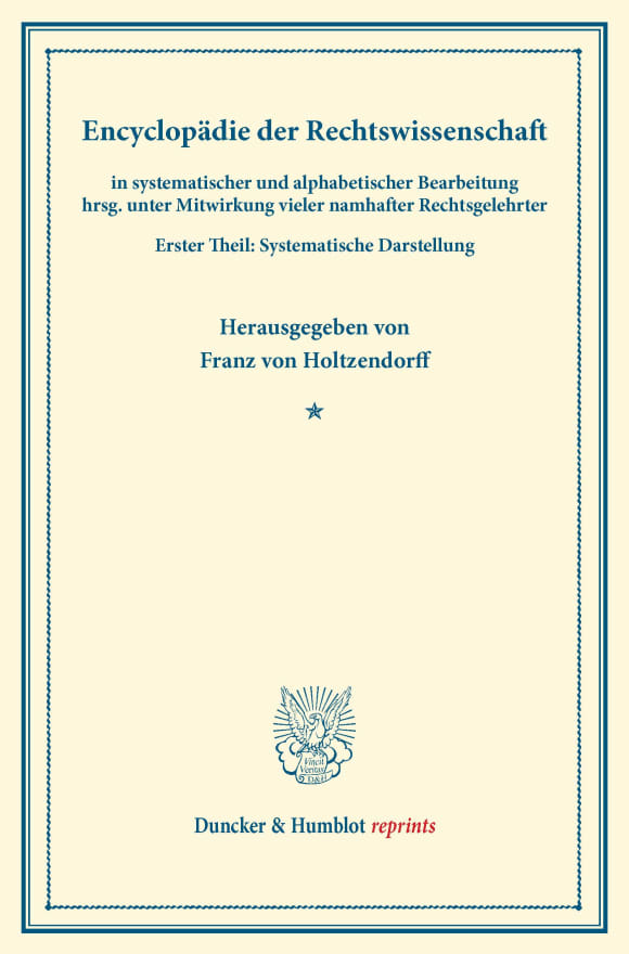 Cover Encyclopädie der Rechtswissenschaft