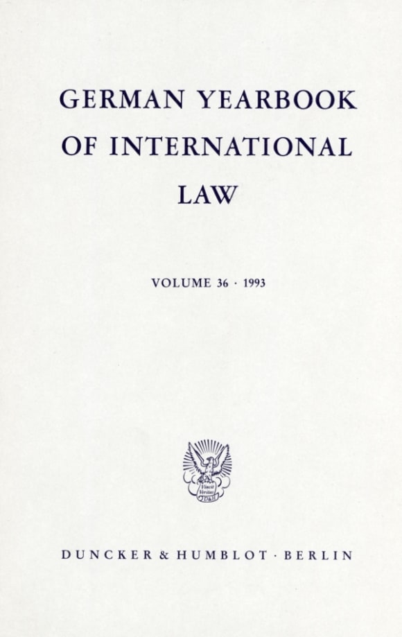 Cover German Yearbook of International Law / Jahrbuch für Internationales Recht