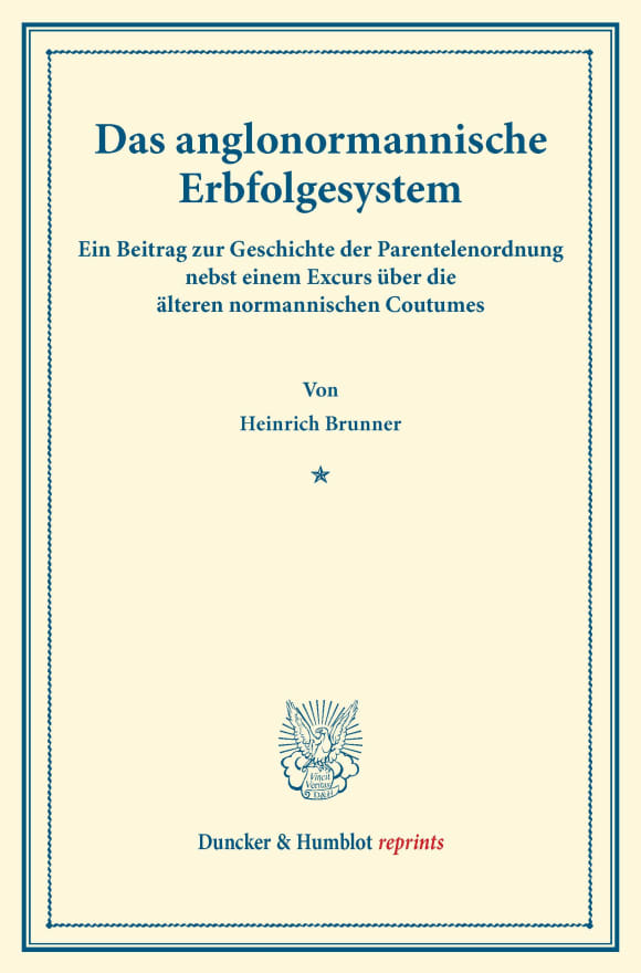 Cover Das anglonormannische Erbfolgesystem