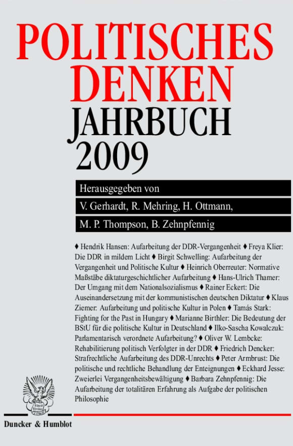 Cover Politisches Denken. Jahrbuch 2009