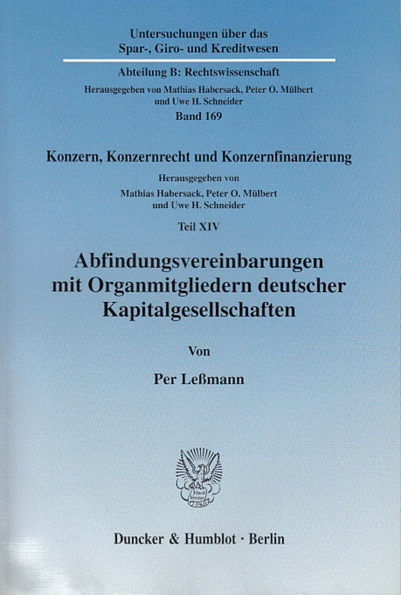 Cover Abfindungsvereinbarungen mit Organmitgliedern deutscher Kapitalgesellschaften