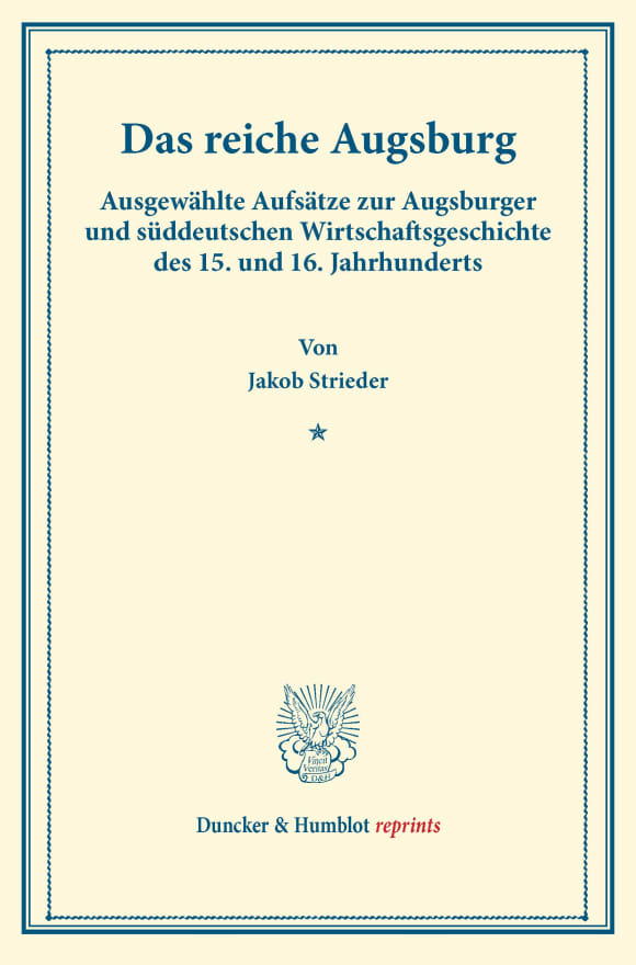 Cover Das reiche Augsburg