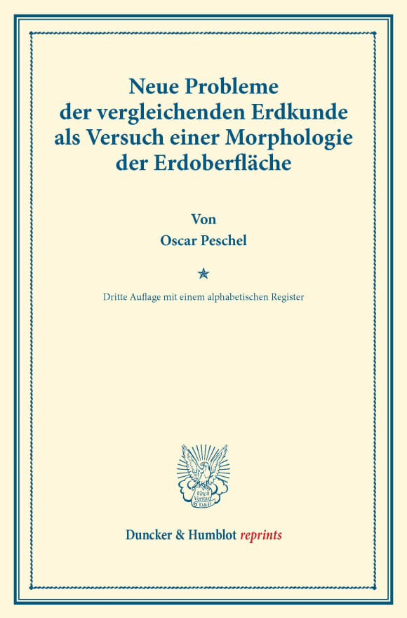 Cover Neue Probleme der vergleichenden Erdkunde als Versuch einer Morphologie der Erdoberfläche