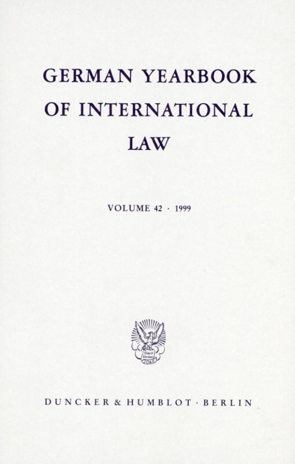 Cover German Yearbook of International Law / Jahrbuch für Internationales Recht