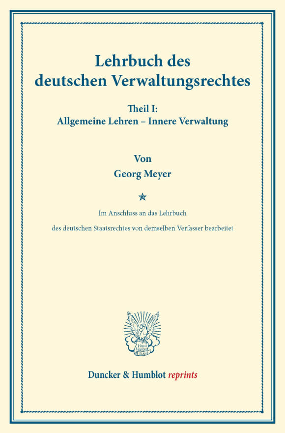 Cover Lehrbuch des deutschen Verwaltungsrechtes