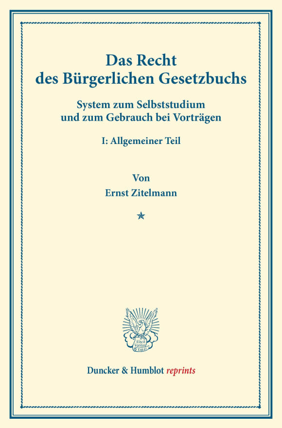 Cover Das Recht des Bürgerlichen Gesetzbuchs