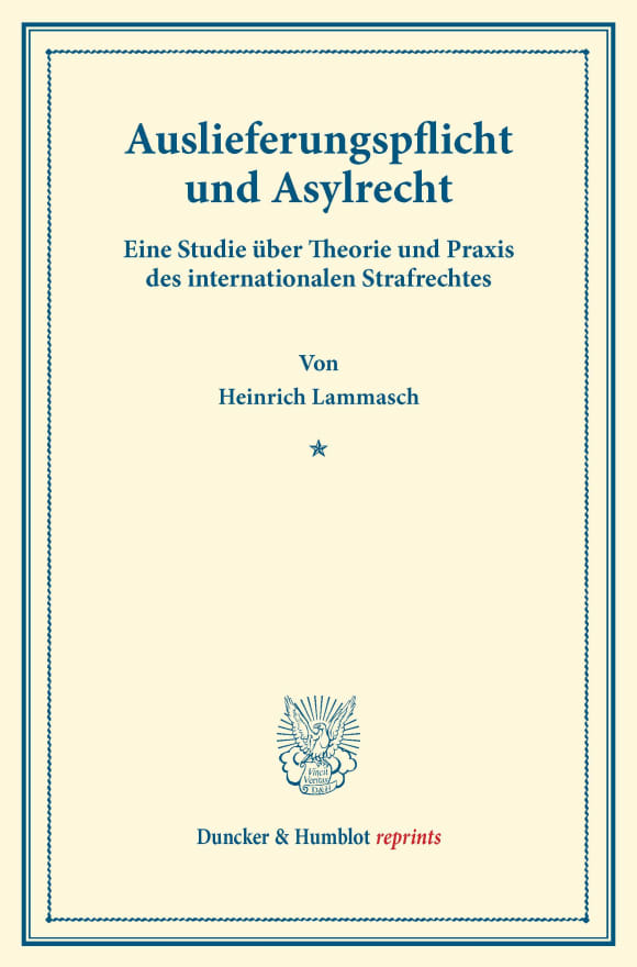 Cover Auslieferungspflicht und Asylrecht