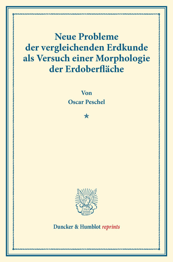 Cover Neue Probleme der vergleichenden Erdkunde als Versuch einer Morphologie der Erdoberfläche