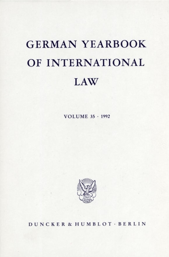 Cover German Yearbook of International Law / Jahrbuch für Internationales Recht