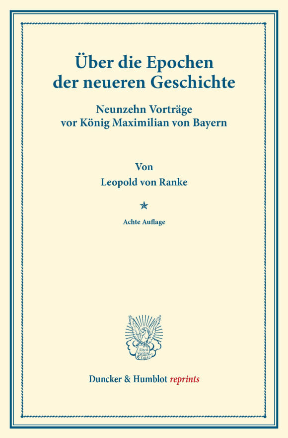 Cover Über die Epochen der neueren Geschichte