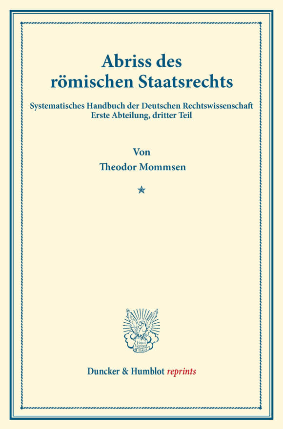 Cover Abriss des römischen Staatsrechts