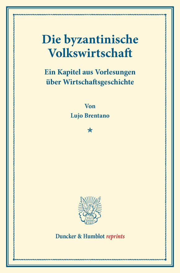 Cover Die byzantinische Volkswirtschaft