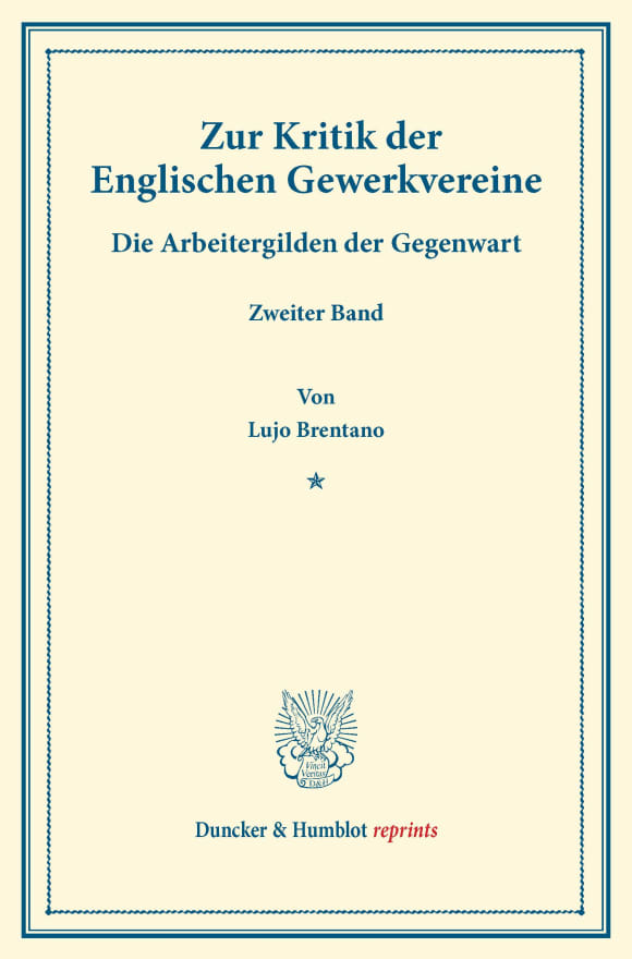 Cover Zur Kritik der Englischen Gewerkvereine