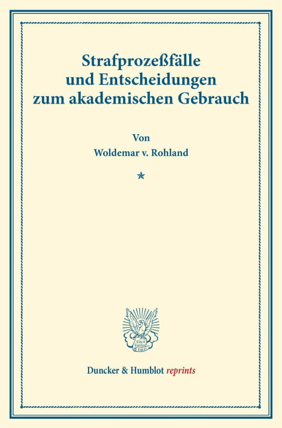 Cover Strafprozeßfälle und Entscheidungen zum akademischen Gebrauch